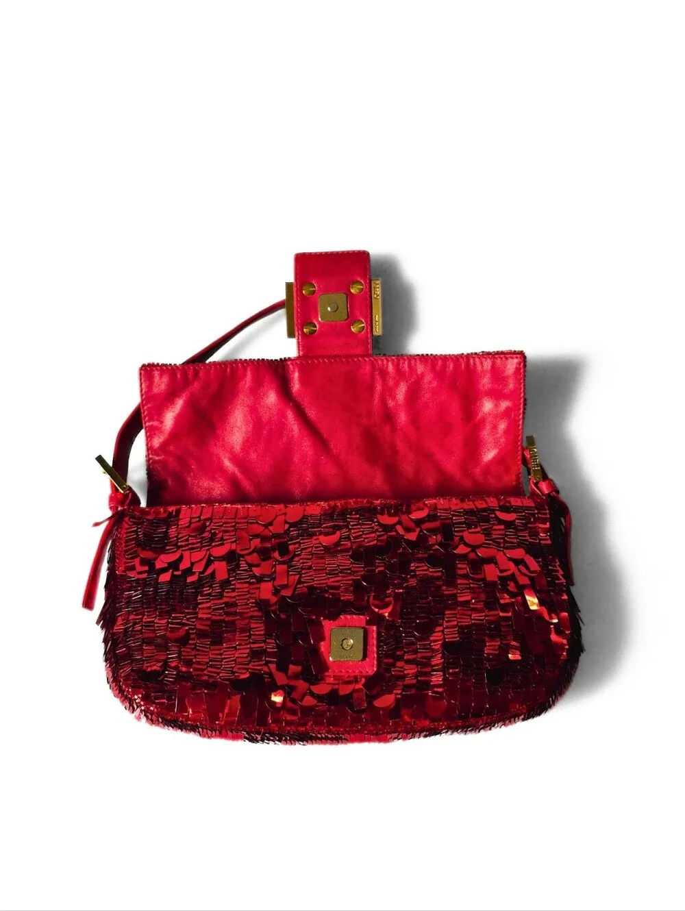 Fendi Baguette Vintage Ruby Red Sequins Red Version of ASO SATC